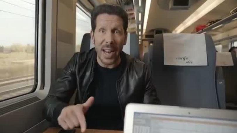 Simeone uragano: ecco come spiega il calcio in treno