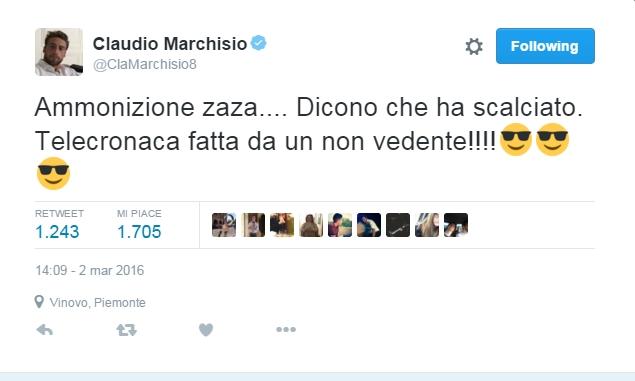 Marchisio sul giallo a Zaza: «Telecronaca fatta da un non vedente»