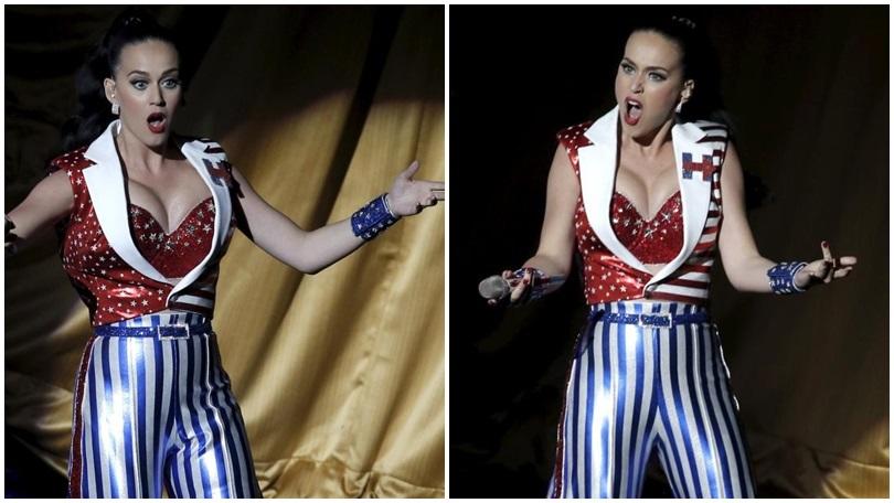 Katy Perry, décolleté esagerato per la festa di Hillary Clinton