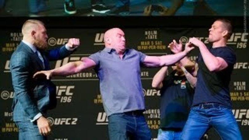 UFC, McGregor-Diaz: rissa sfiorata sul palco