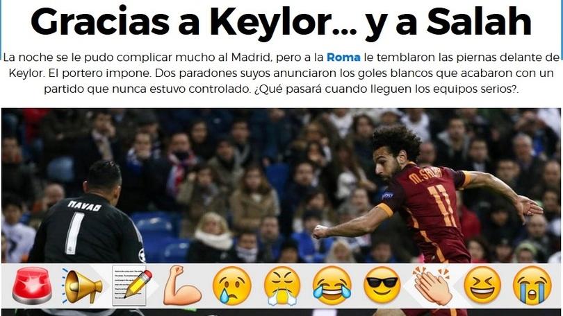 Roma fuori dalla Champions, passa il Real. I siti spagnoli: Graçias Salah