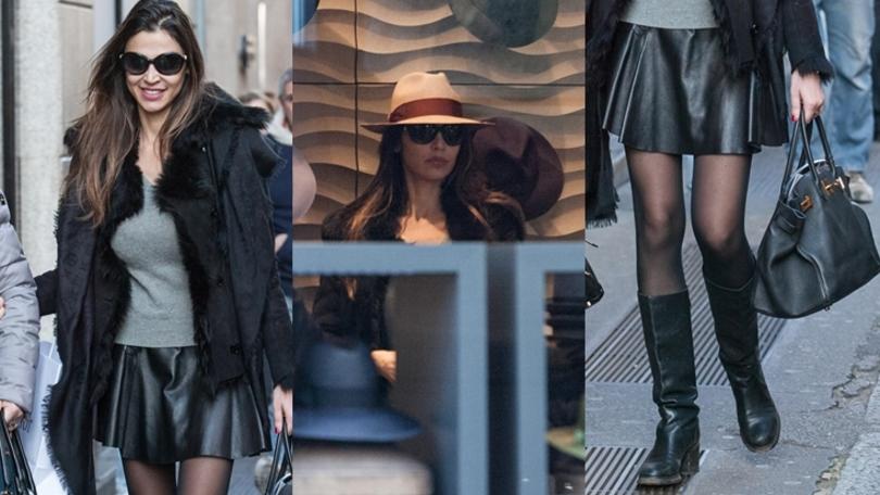 Minigonna e stivali di pelle: che look per la Capriotti!