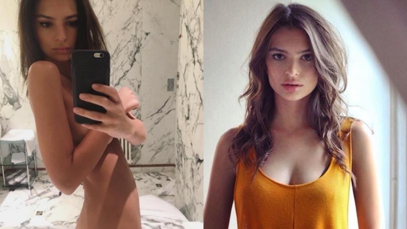 Emily Ratajkowski nuda in un selfie: «Cosa mi metto stasera?»