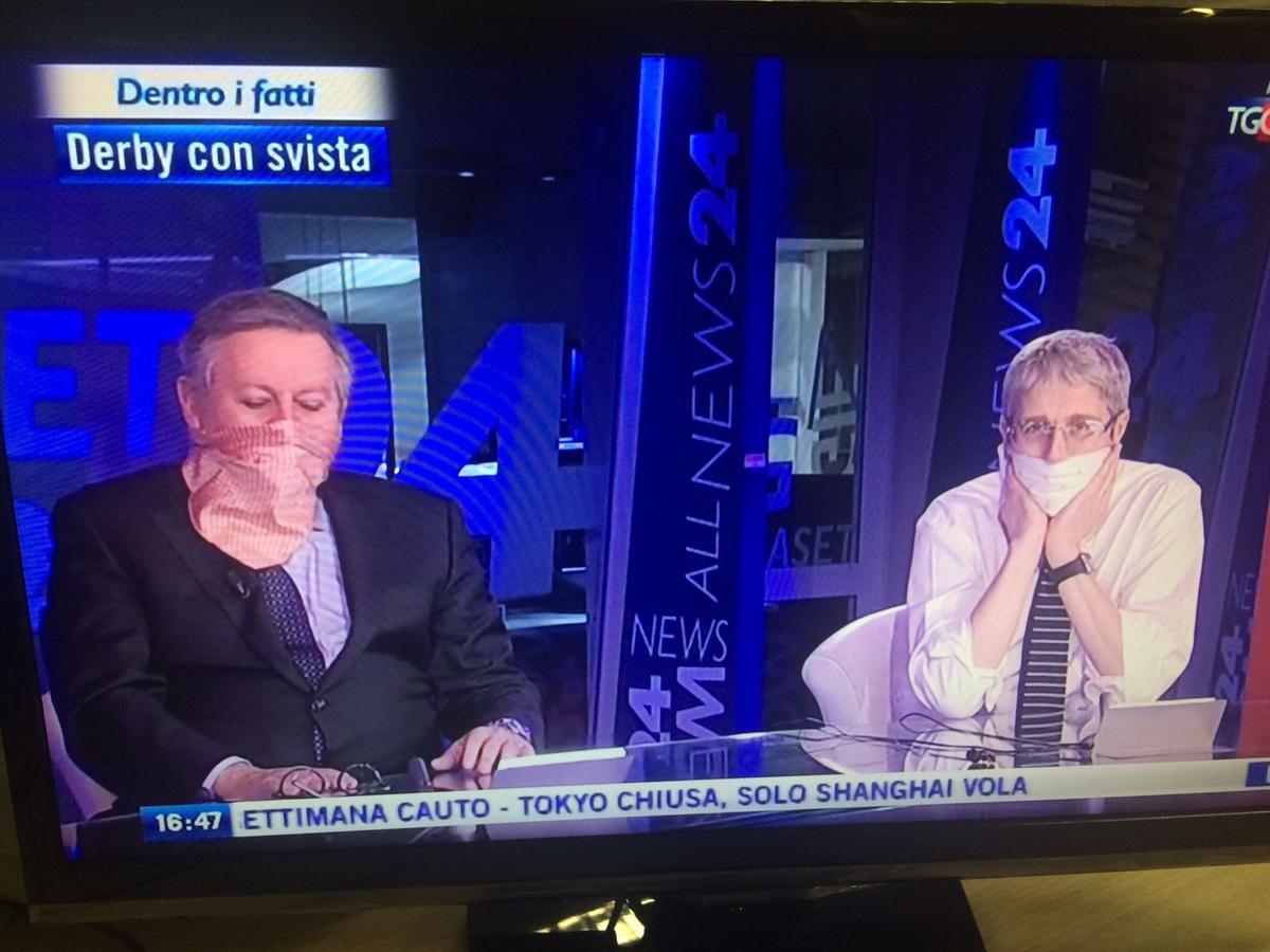 Torino-Juventus, Liguori e Giordano imbavagliati per protestare contro Rizzoli