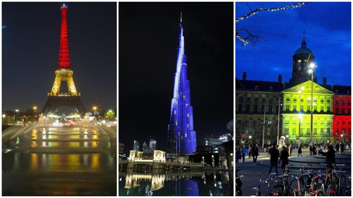 Attentati Bruxelles, da Parigi a Dubai: i colori del Belgio sui monumenti del mondo