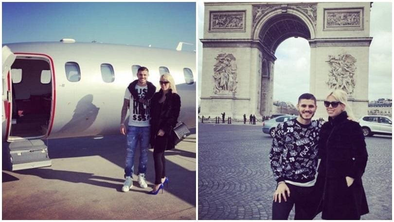 Mauro Icardi e Wanda Nara, viaggio romantico a Parigi