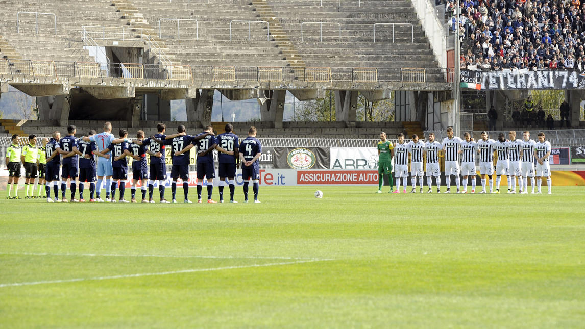 Serie B, un minuto di silenzio sui campi per il Belgio