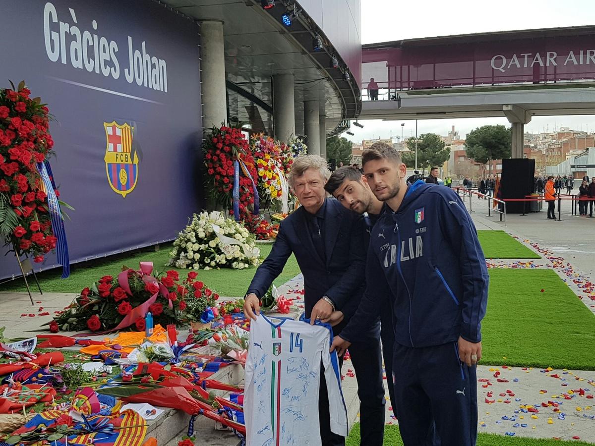 Dall'Under 21 l'omaggio del calcio italiano a Cruyff