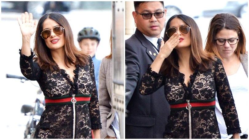 Salma Hayek al bacio, il pizzo è sexy
