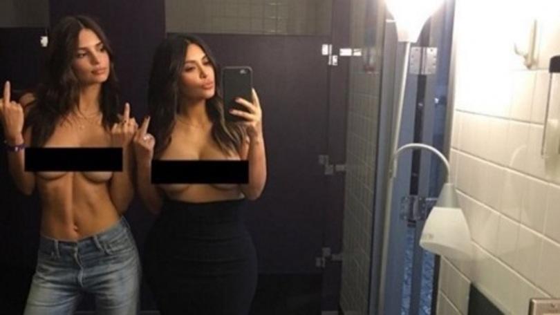 Kim Kardashian e Emily Ratajkowski in topless su Instagram