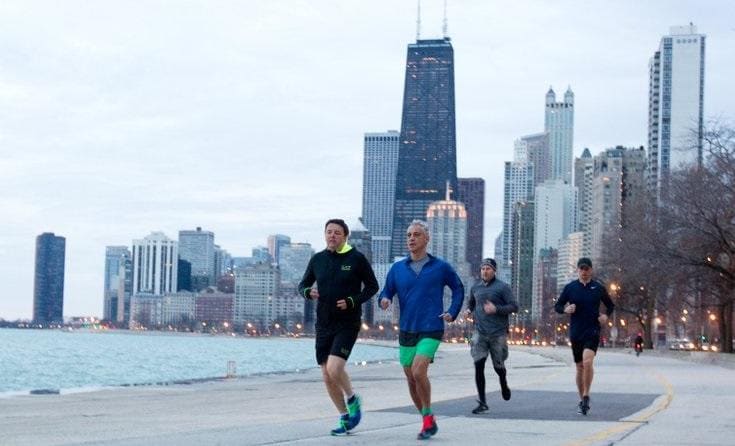 Renzi "runner": jogging all'alba a Chicago con il sindaco Emanuel
