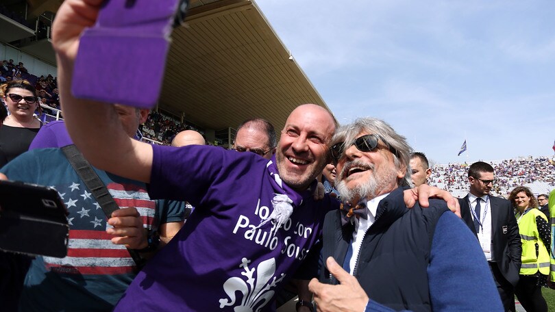 Fiorentina-Sampdoria: Ferrero show, quanti selfie con i viola