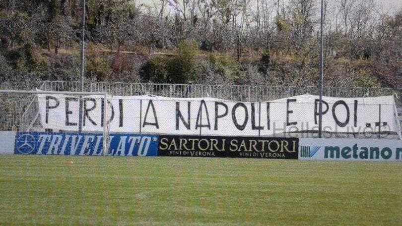 Verona, lo striscione è choc: «Perdi a Napoli e poi...»