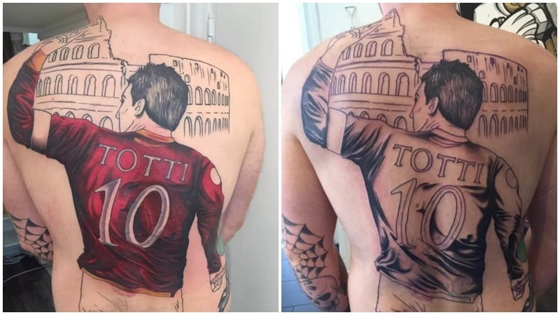 Pazzo di Totti: il tatuaggio occupa l'intera schiena