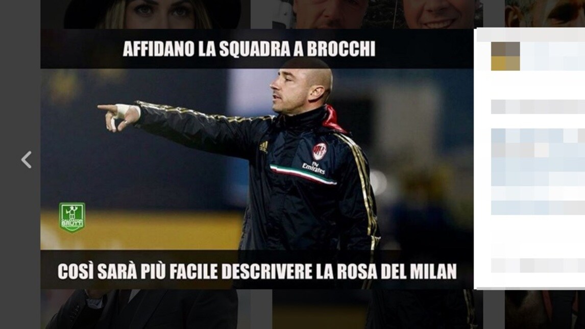 Milan, via Mihajlovic ecco Brocchi. L'ironia dei tifosi sul web: «Ma non eravamo da scudetto?»