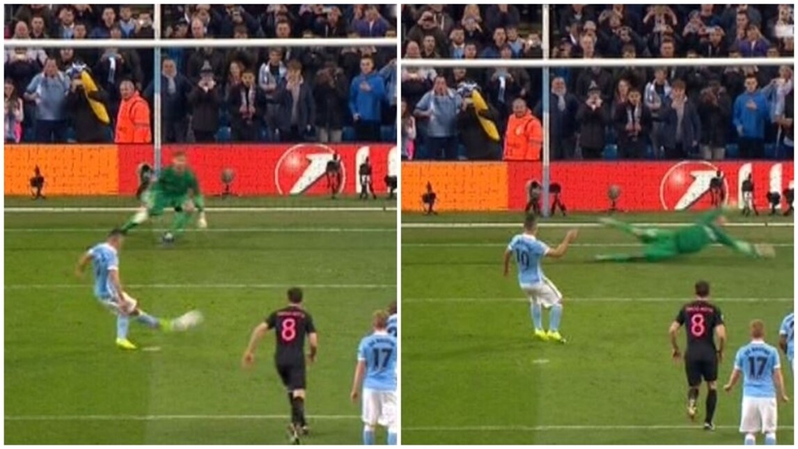 Manchester City-Psg: la fotosequenza del rigore sbagliato da Aguero
