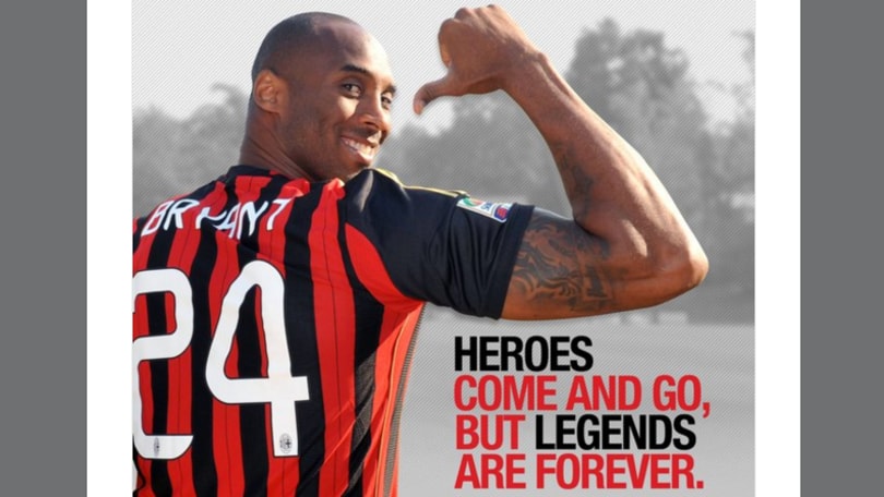 Il Milan a Kobe Bryant: «Gli eroi vanno e vengono, ma le leggende sono per sempre»