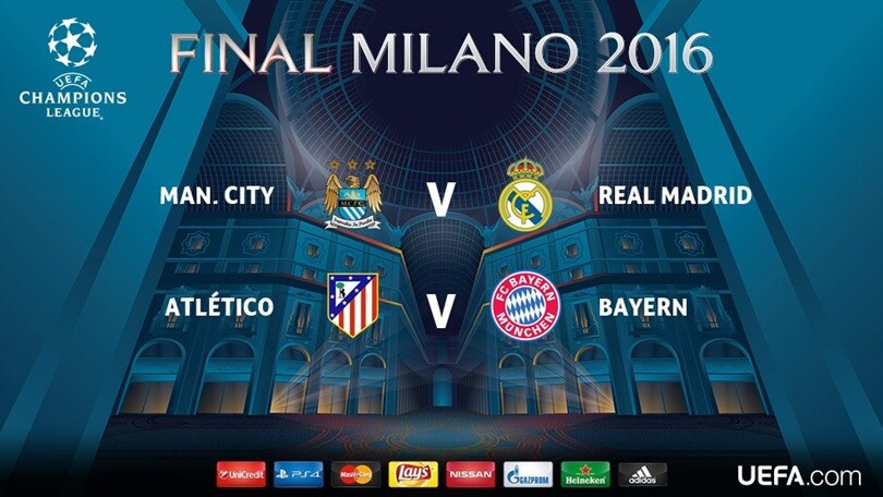 Champions League, Manchester City-Real Madrid e Atletico-Bayern: ecco le semifinali