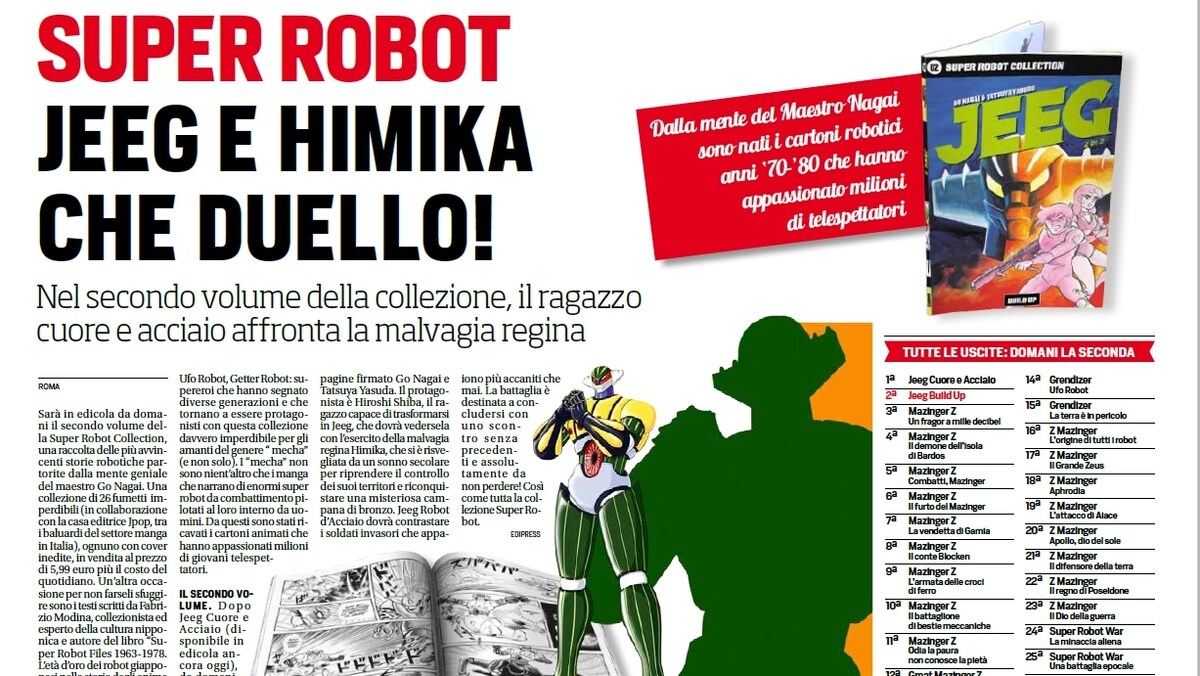 Super Robot in edicola, Jeeg e Himika: che duello!