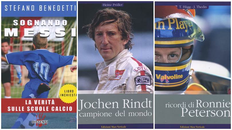 Un libro-inchiesta sulle scuole calcio, e le imprese di Rindt e Peterson, indimenticati campioni di Formula 1