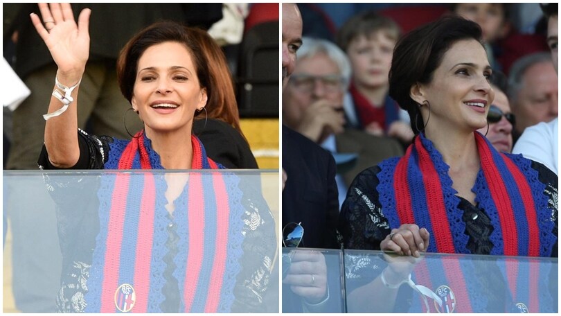 Bologna, Lady Saputo saluta i tifosi al Dall'Ara: che incanto!
