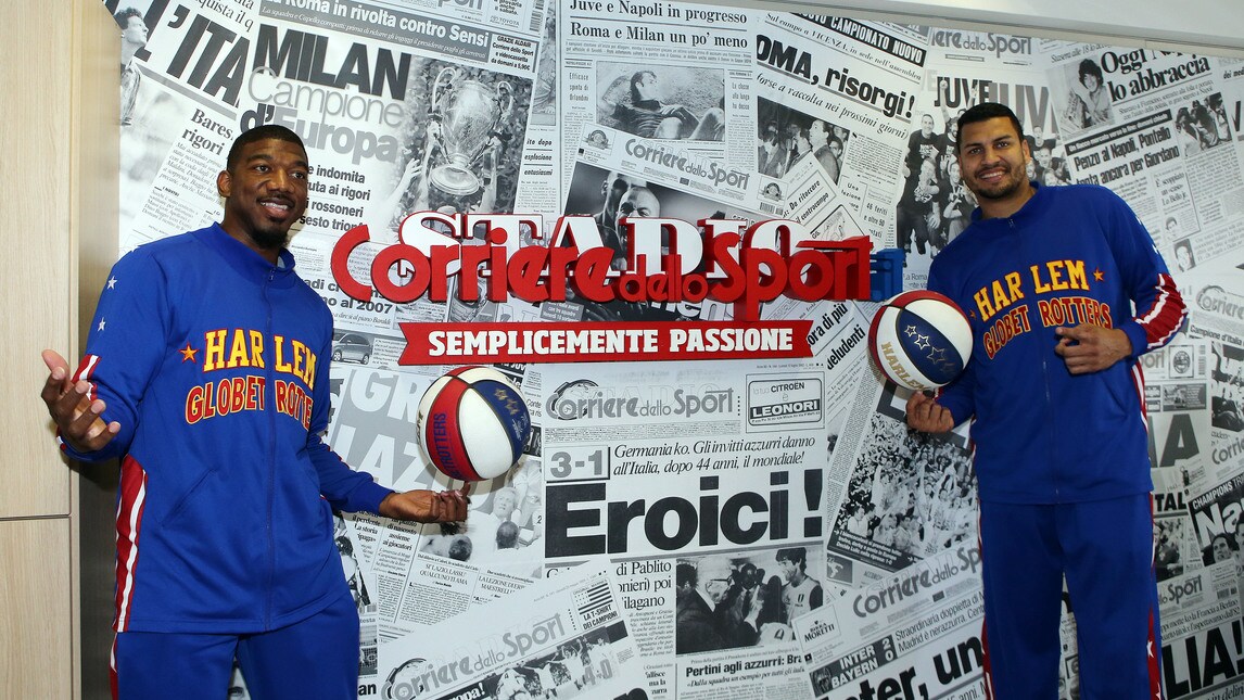 Gli Harlem Globetrotters al CorrieredelloSport.it: che numeri in redazione