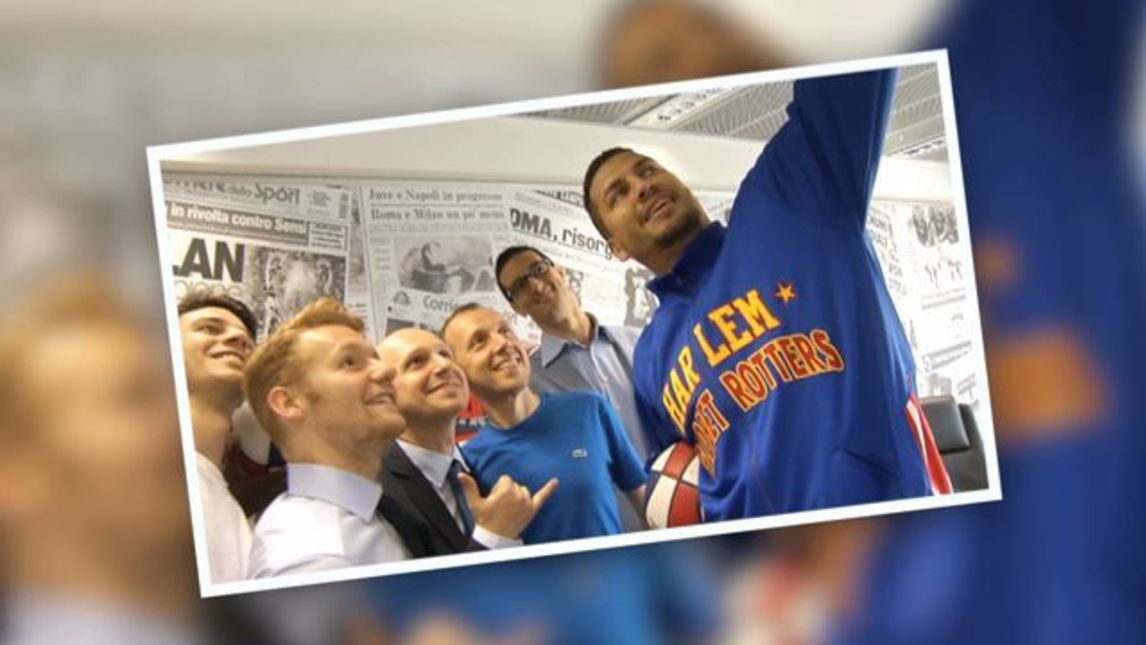 Gli Harlem Globetrotters nella redazione del Corrieredellosport.it