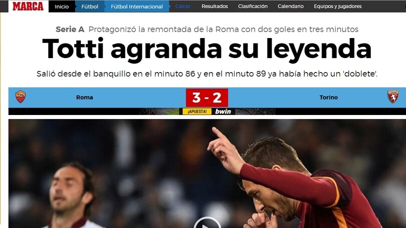 Roma, Totti è una leggenda. Le reazioni dei siti esteri