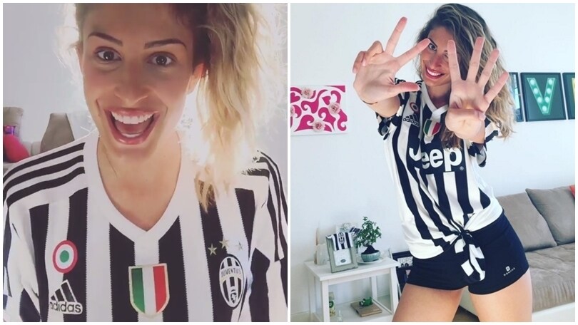 Valentina Allegri canta l'inno della Juve