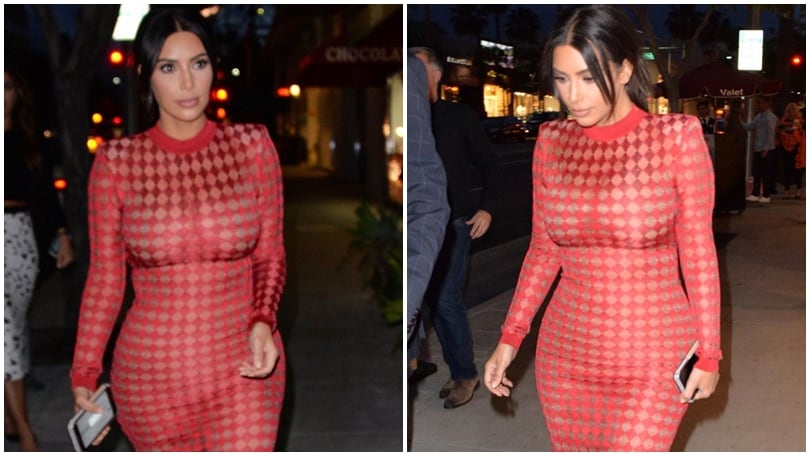 Kim Kardashian in abito super attillato: che forme esagerate!