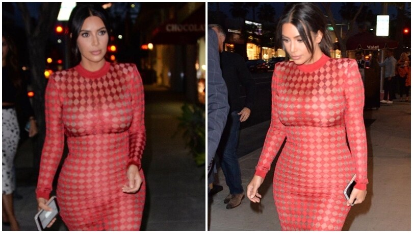 Kim Kardashian in abito super attillato: che forme esagerate!