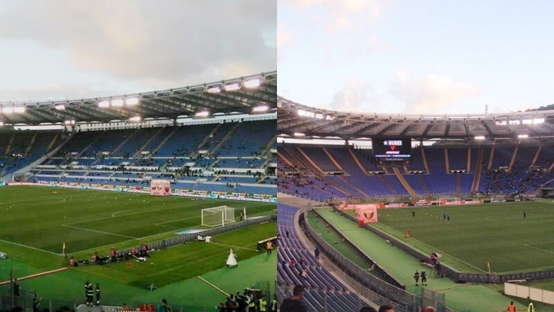 La Lazio è sola: a pochi minuti dalla sfida con l'Inter l'Olimpico è così