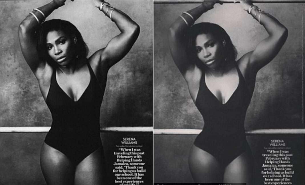 Serena Williams, pioggia di critiche per il ritocco al girovita