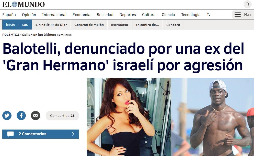 «Balotelli nei guai: denunciato da una ex per violenze»