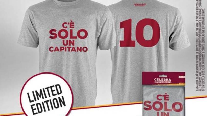 Sabatini conferma Totti. E allora prendi la maglia "C’è solo un Capitano"