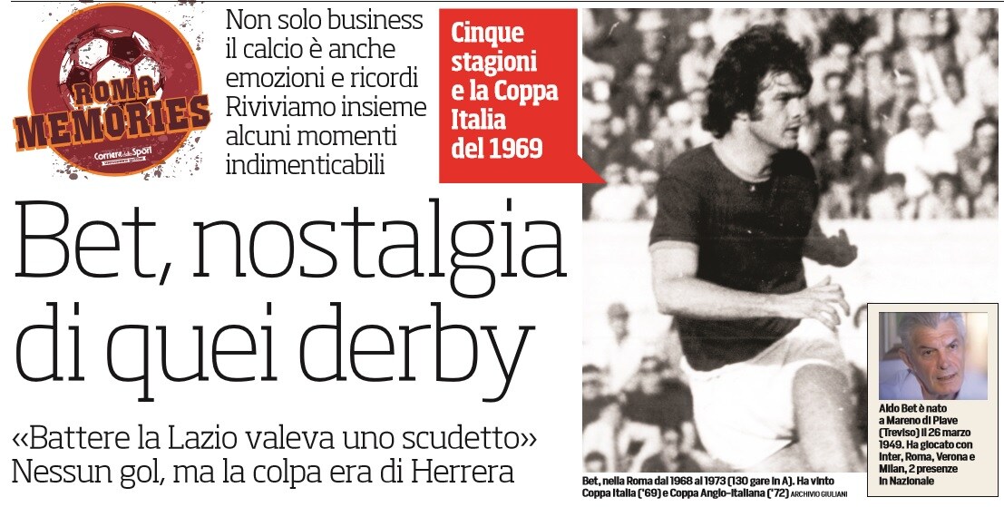 Roma Memories: Bet, nostalgia di quei derby