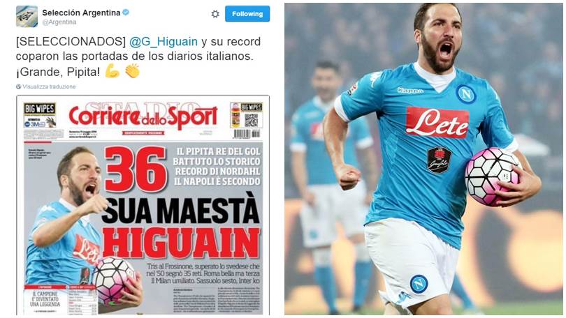L'Argentina celebra Higuain con la nostra prima pagina