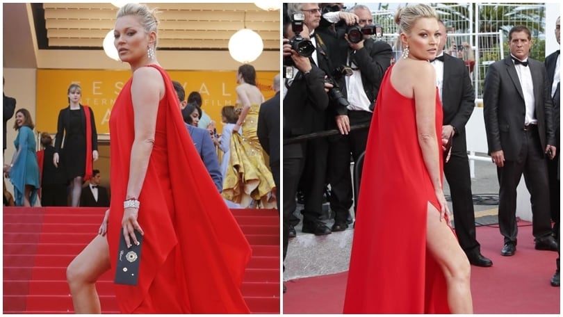 Kate Moss in abito rosso: che spacco a Cannes!