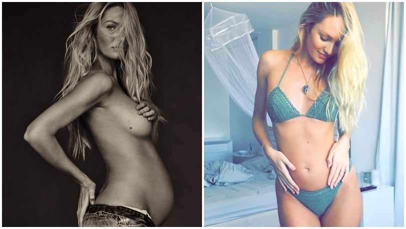 Candice Swanepoel posa nuda con il pancione