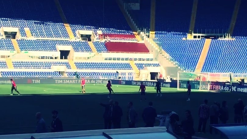 La Juventus in campo all'Olimpico per l'allenamento