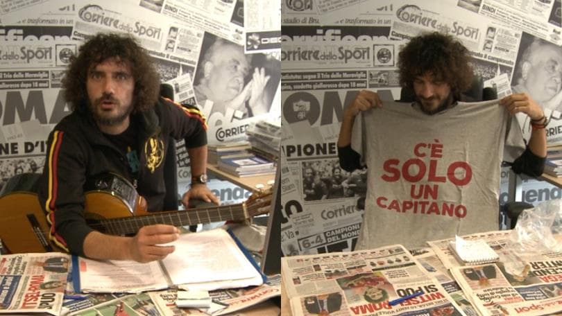 Andrea Rivera, che show: poesie e canzoni per la Roma