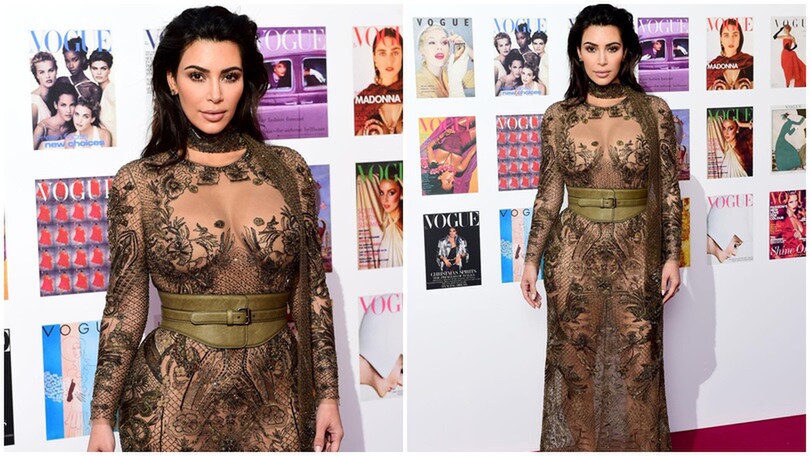 Kim Kardashian, a Londra è nude look