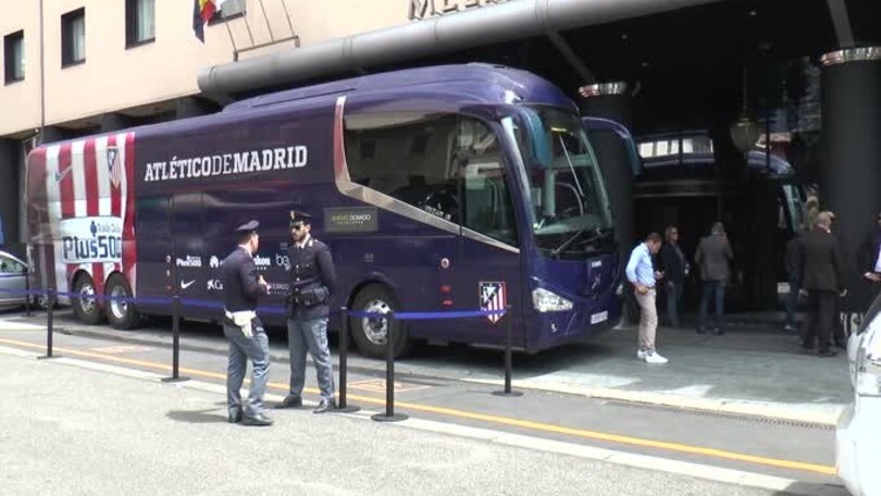Il pullman dell'Atletico Madrid