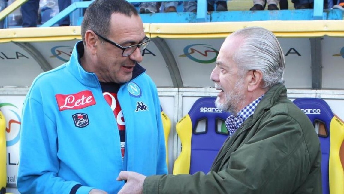 Sarri e De Laurentiis: «Avanti insieme, siamo carichi»