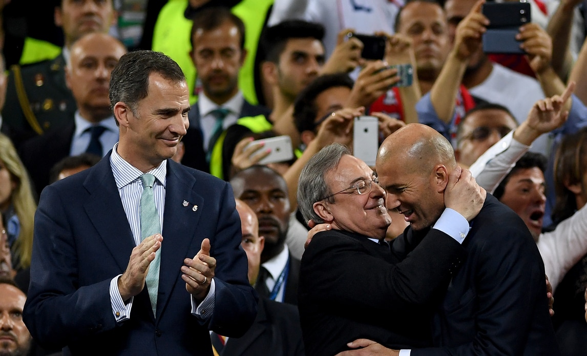Real Madrid, Perez: «Zidane resta, ha un contratto fino al 2018»