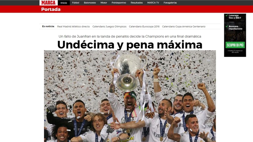 Il Real Madrid conquista la Champions e anche le prime pagine!