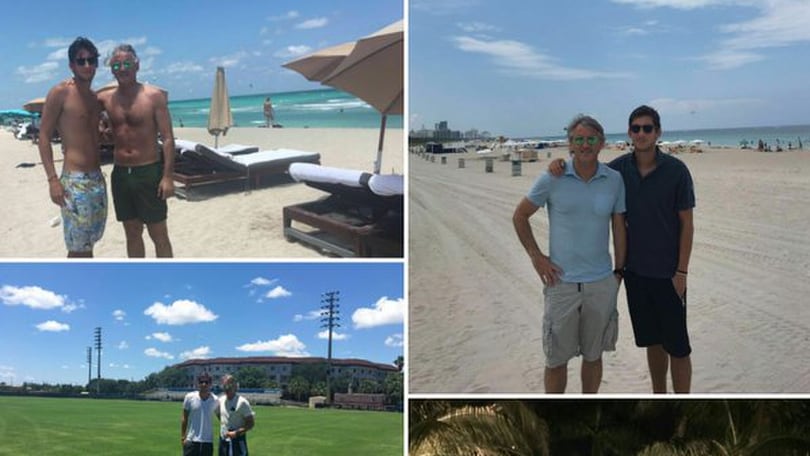 Serie A Inter, Mancini in vacanza negli Stati Uniti con il figlio