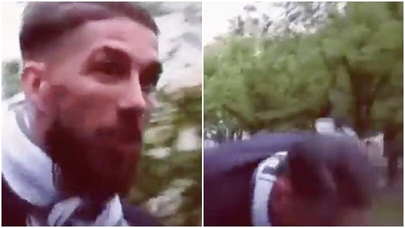 Sergio Ramos, che paura: schiva un ramo durante la festa