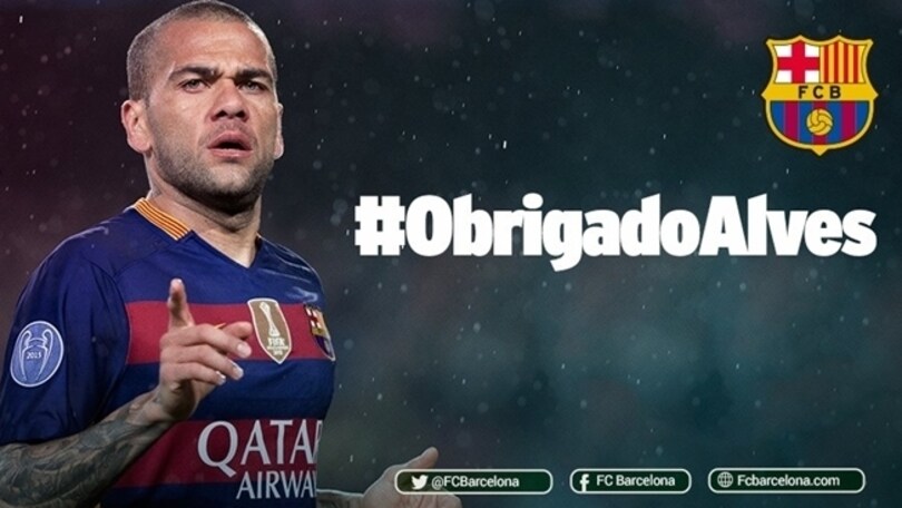 Juventus, Dani Alves saluta il Barcellona: «Inizia una nuova tappa...»