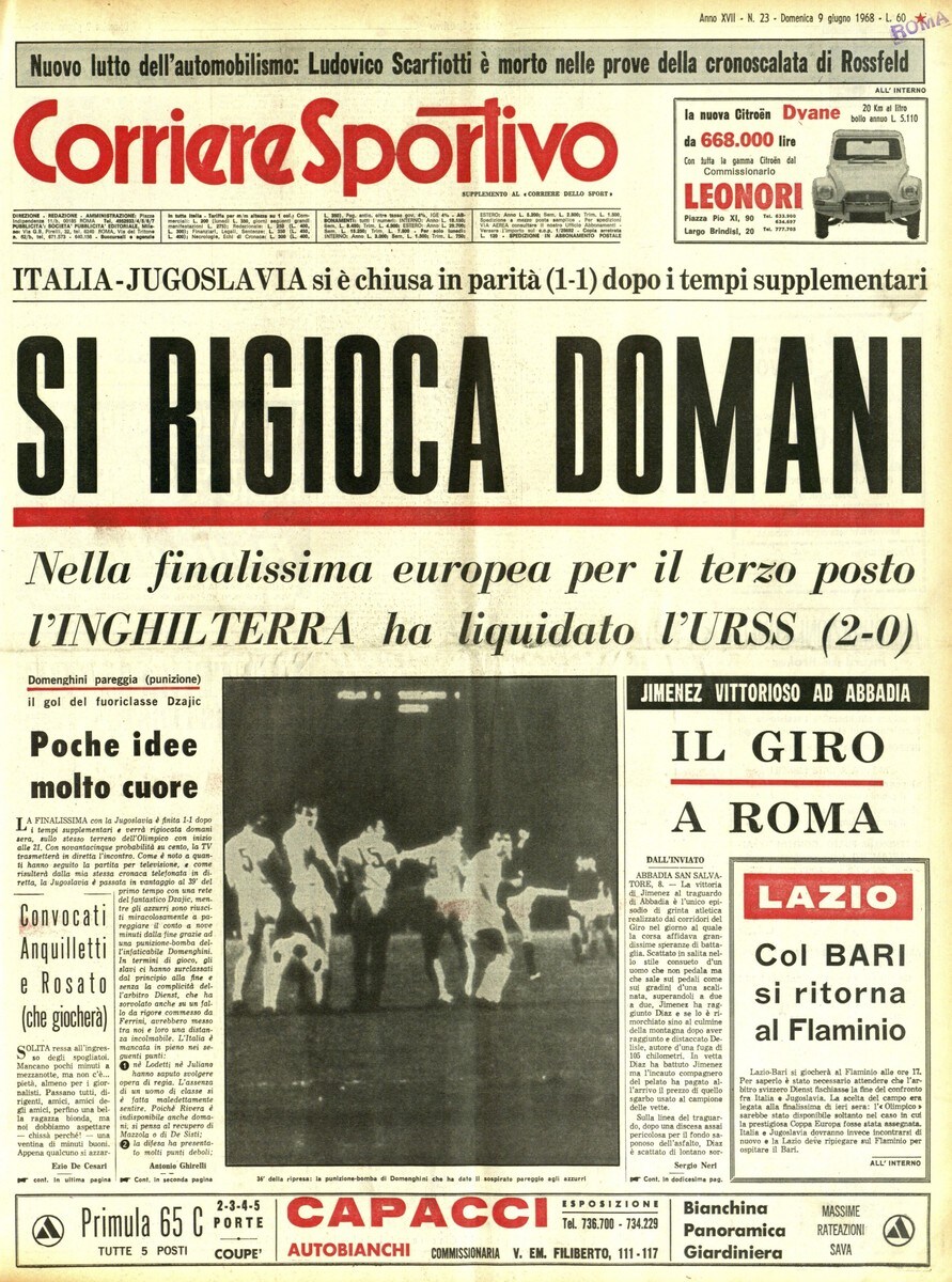Verso gli Europei: il 1968 sembra stregato